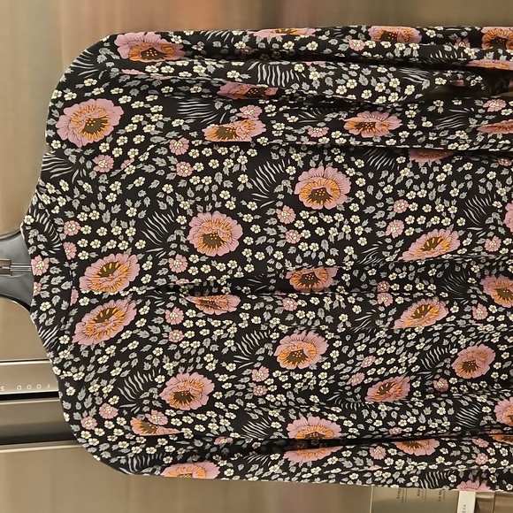 💕NATALIE MARTIN💕 Fiore Short Dress ~ Vintage Flowers Black Purple Medium - Picture 8 of 12